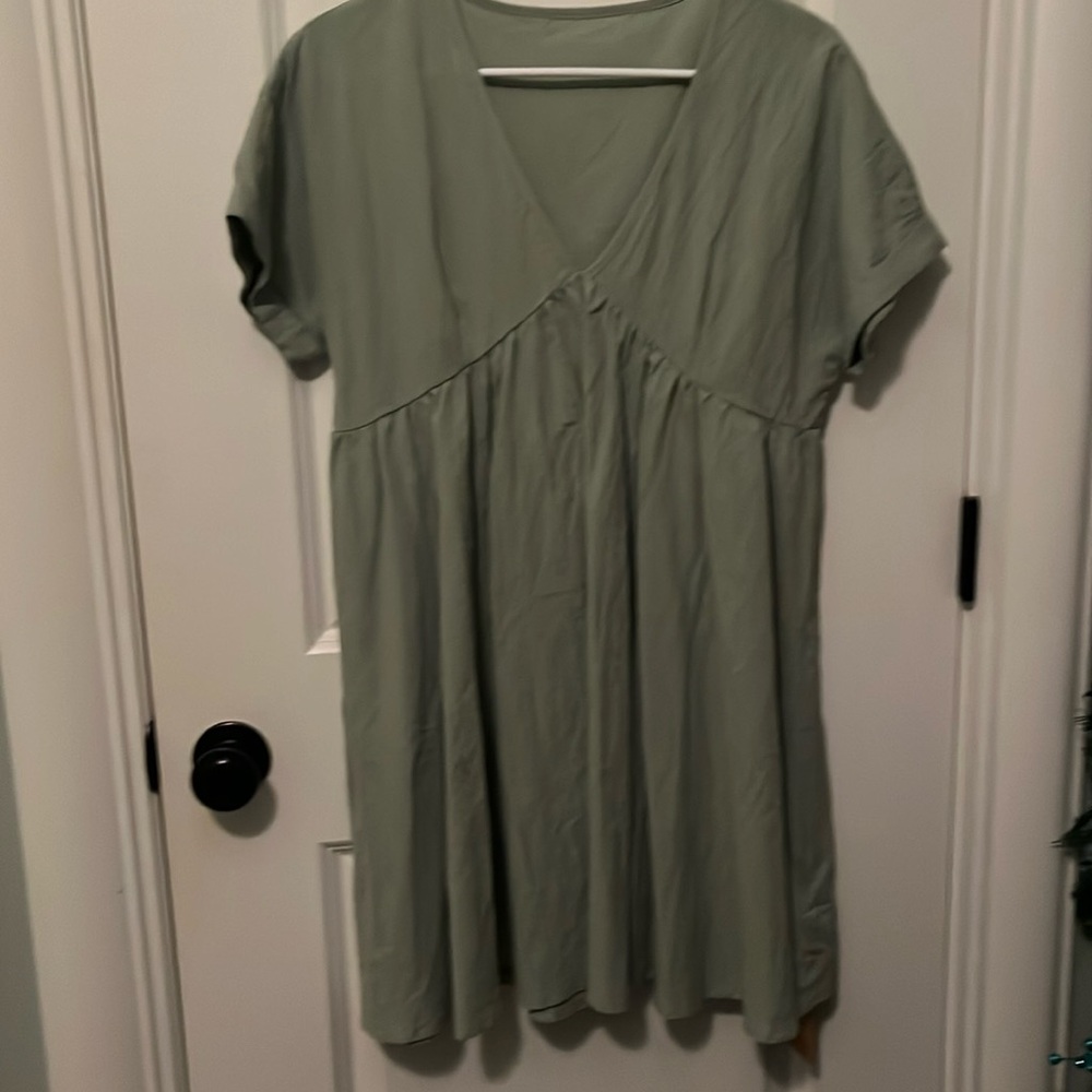 Shein Frenchy Sage Dress short sleeve size small